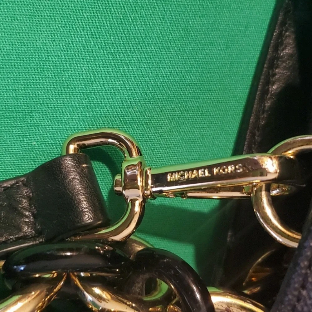 Michael Kors Cynthia Saffiano Leather Logo Satchel Tote Crossbody Bag - Picture 11 of 15